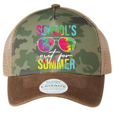 Schools Out For Summer Graduation Students Teacher Vacation Legacy Tie Dye Trucker Hat