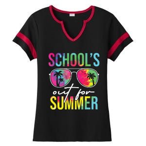 Schools Out For Summer Graduation Students Teacher Vacation Ladies Halftime Notch Neck Tee