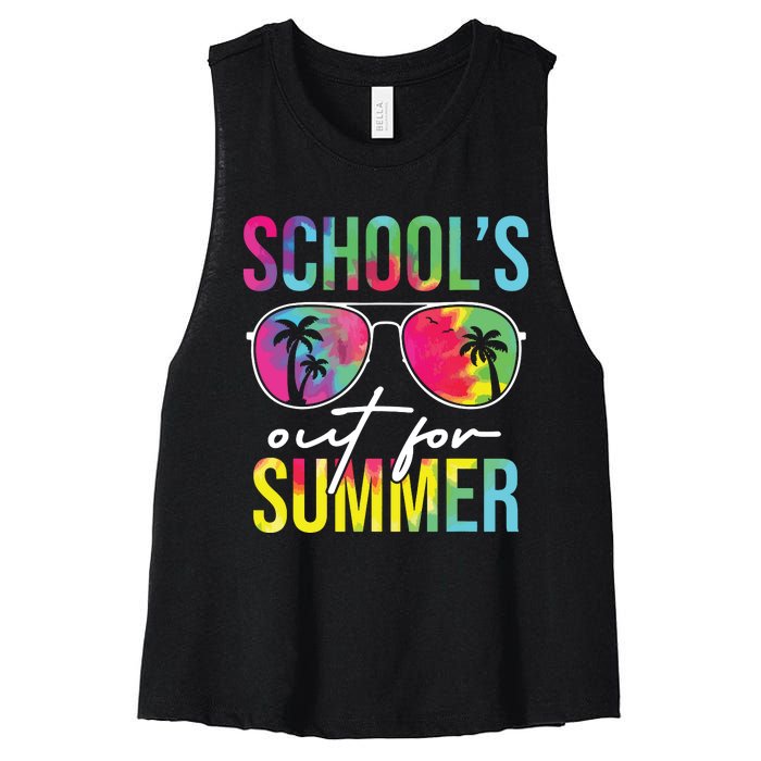 Schools Out For Summer Graduation Students Teacher Vacation Women's Racerback Cropped Tank