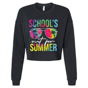 Schools Out For Summer Graduation Students Teacher Vacation Cropped Pullover Crew