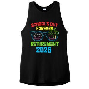 SchoolS Out Forever Retirement 2025 Funny Retired Teacher Ladies PosiCharge Tri-Blend Wicking Tank