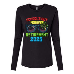 SchoolS Out Forever Retirement 2025 Funny Retired Teacher Womens Cotton Relaxed Long Sleeve T-Shirt