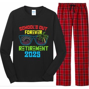 SchoolS Out Forever Retirement 2025 Funny Retired Teacher Long Sleeve Pajama Set