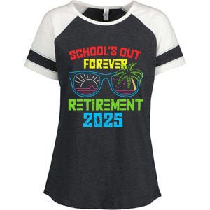 SchoolS Out Forever Retirement 2025 Funny Retired Teacher Enza Ladies Jersey Colorblock Tee