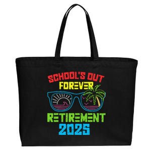 SchoolS Out Forever Retirement 2025 Funny Retired Teacher Cotton Canvas Jumbo Tote