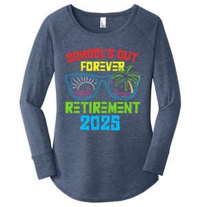 SchoolS Out Forever Retirement 2025 Funny Retired Teacher Women's Perfect Tri Tunic Long Sleeve Shirt