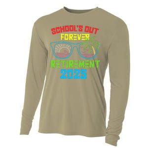 SchoolS Out Forever Retirement 2025 Funny Retired Teacher Cooling Performance Long Sleeve Crew