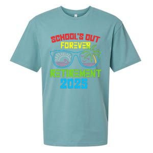 SchoolS Out Forever Retirement 2025 Funny Retired Teacher Sueded Cloud Jersey T-Shirt