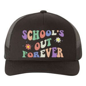 SchoolS Out Forever Teacher Retirement Boho Flower Yupoong Adult 5-Panel Trucker Hat