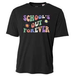 SchoolS Out Forever Teacher Retirement Boho Flower Cooling Performance Crew T-Shirt