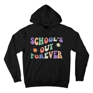 SchoolS Out Forever Teacher Retirement Boho Flower Hoodie