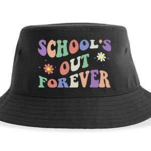 SchoolS Out Forever Teacher Retirement Boho Flower Sustainable Bucket Hat