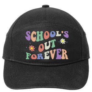 SchoolS Out Forever Teacher Retirement Boho Flower 7-Panel Snapback Hat