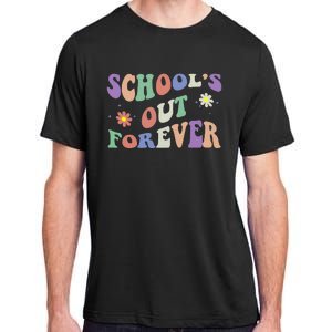 SchoolS Out Forever Teacher Retirement Boho Flower Adult ChromaSoft Performance T-Shirt