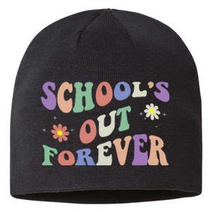 SchoolS Out Forever Teacher Retirement Boho Flower Sustainable Beanie