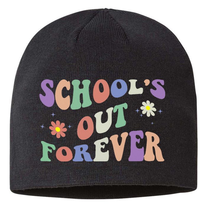 SchoolS Out Forever Teacher Retirement Boho Flower Sustainable Beanie