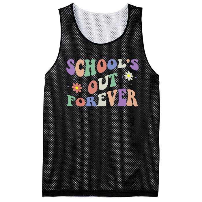 SchoolS Out Forever Teacher Retirement Boho Flower Mesh Reversible Basketball Jersey Tank