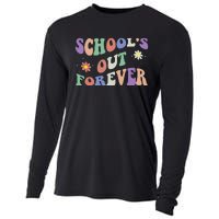 SchoolS Out Forever Teacher Retirement Boho Flower Cooling Performance Long Sleeve Crew