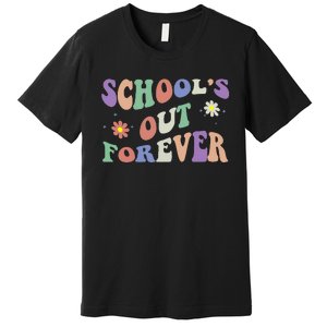 SchoolS Out Forever Teacher Retirement Boho Flower Premium T-Shirt