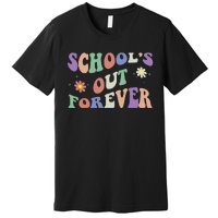 SchoolS Out Forever Teacher Retirement Boho Flower Premium T-Shirt