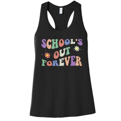 SchoolS Out Forever Teacher Retirement Boho Flower Women's Racerback Tank