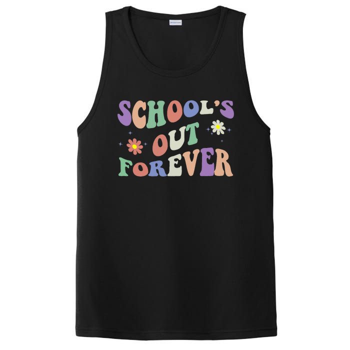 SchoolS Out Forever Teacher Retirement Boho Flower PosiCharge Competitor Tank