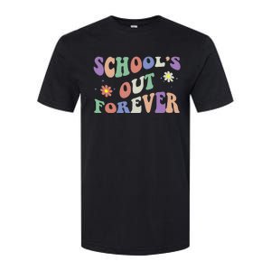 SchoolS Out Forever Teacher Retirement Boho Flower Softstyle CVC T-Shirt