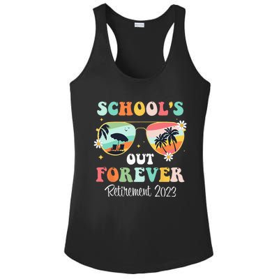 School's Out Forever Retirement Ladies PosiCharge Competitor Racerback Tank