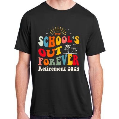 School's Out Forever Retired Teacher Groovy Retirement Adult ChromaSoft Performance T-Shirt