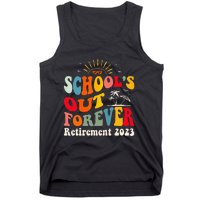 School's Out Forever Retired Teacher Groovy Retirement Tank Top