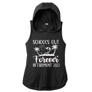 Schools Out Forever Retirement Ladies PosiCharge Tri-Blend Wicking Draft Hoodie Tank