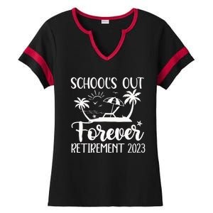 Schools Out Forever Retirement Ladies Halftime Notch Neck Tee