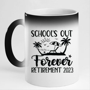 Schools Out Forever Retirement 11oz Black Color Changing Mug