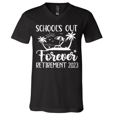 Schools Out Forever Retirement V-Neck T-Shirt