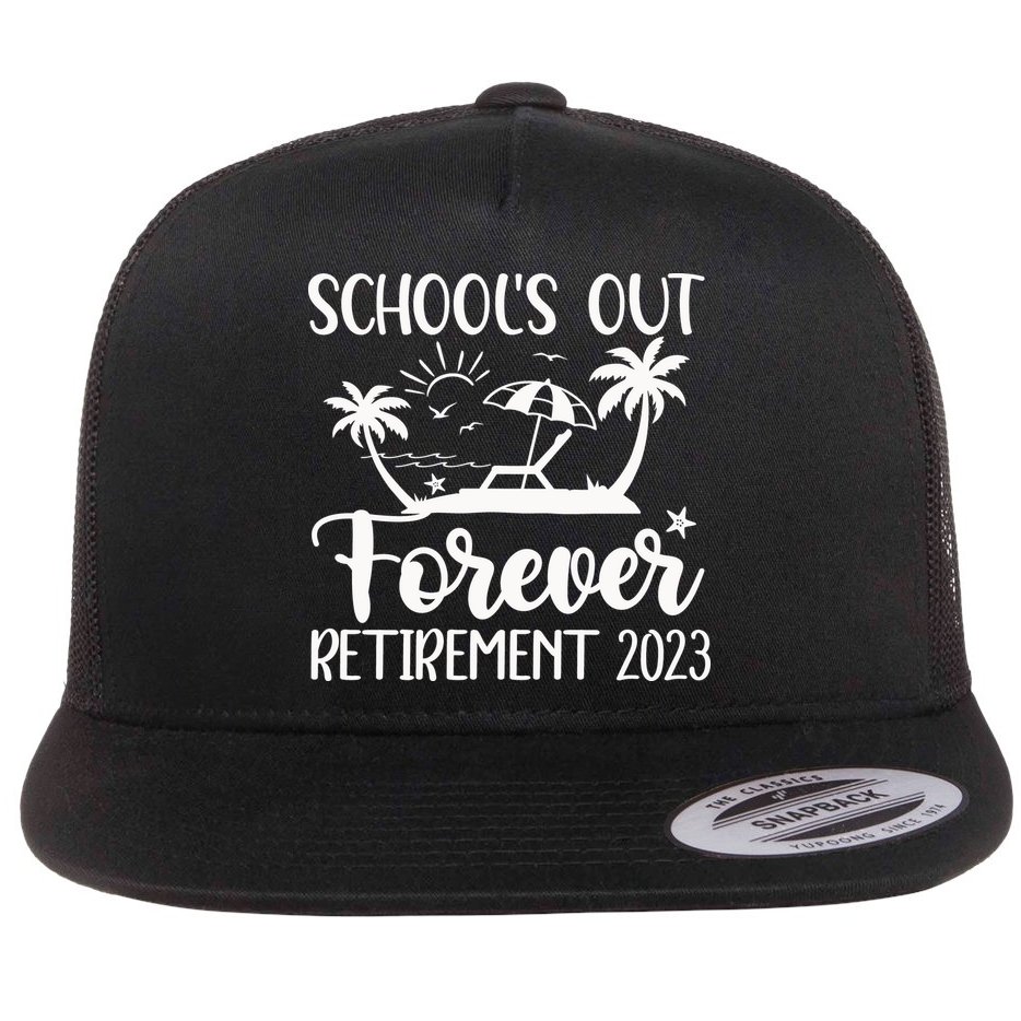 Schools Out Forever Retirement Flat Bill Trucker Hat