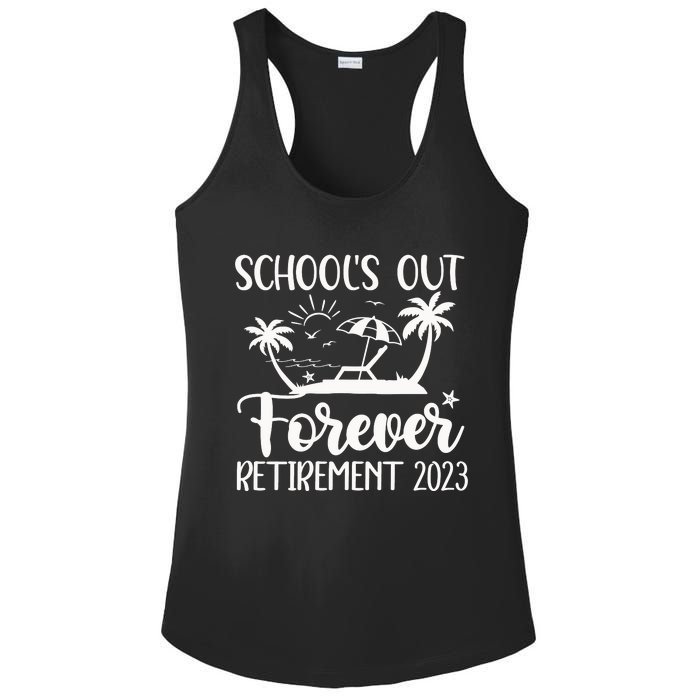 Schools Out Forever Retirement Ladies PosiCharge Competitor Racerback Tank