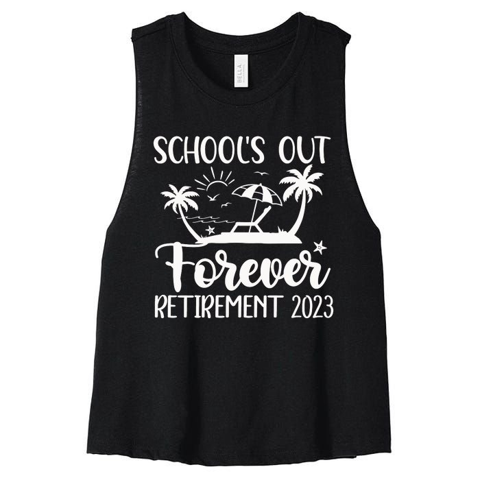 Schools Out Forever Retirement Women's Racerback Cropped Tank