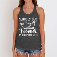 Schools Out Forever Retirement Women's Knotted Racerback Tank