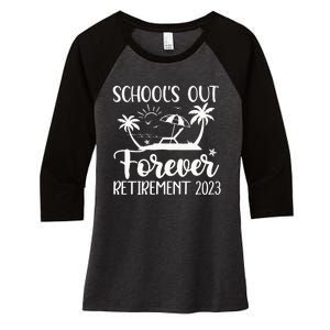 Schools Out Forever Retirement Women's Tri-Blend 3/4-Sleeve Raglan Shirt