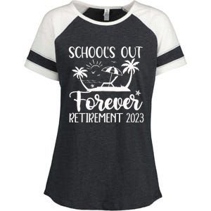 Schools Out Forever Retirement Enza Ladies Jersey Colorblock Tee