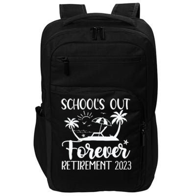 Schools Out Forever Retirement White Impact Tech Backpack