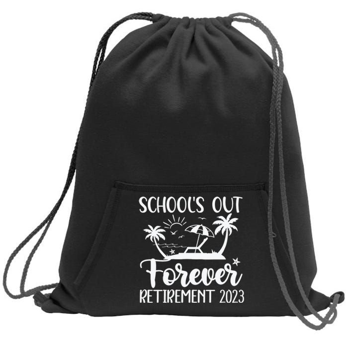 Schools Out Forever Retirement White Sweatshirt Cinch Pack Bag