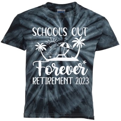 Schools Out Forever Retirement White Kids Tie-Dye T-Shirt