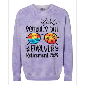 SchoolS Out Forever Retired Teacher Retirement 2025 Colorblast Crewneck Sweatshirt