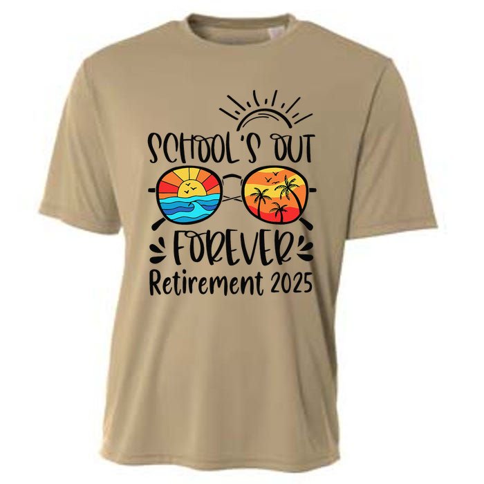 SchoolS Out Forever Retired Teacher Retirement 2025 Cooling Performance Crew T-Shirt