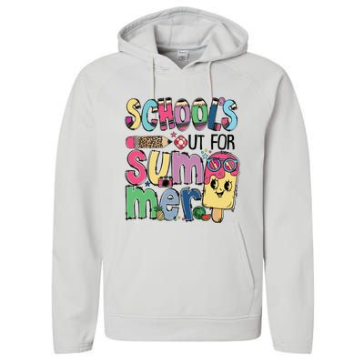 Schools Out For Summer Teacher Boy Girl Summer Vacation Performance Fleece Hoodie