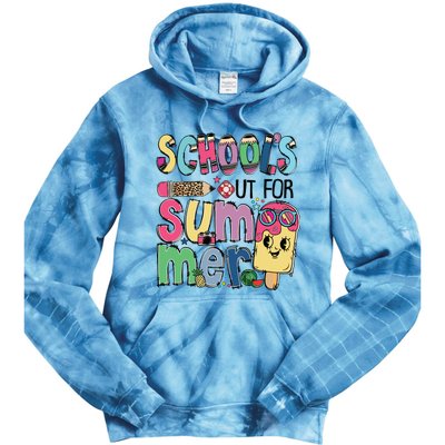 Schools Out For Summer Teacher Boy Girl Summer Vacation Tie Dye Hoodie