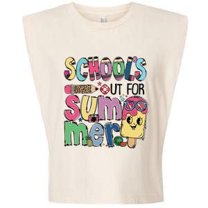 Schools Out For Summer Teacher Boy Girl Summer Vacation Garment-Dyed Women's Muscle Tee