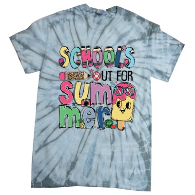 Schools Out For Summer Teacher Boy Girl Summer Vacation Tie-Dye T-Shirt