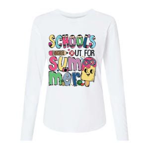 Schools Out For Summer Teacher Boy Girl Summer Vacation Womens Cotton Relaxed Long Sleeve T-Shirt